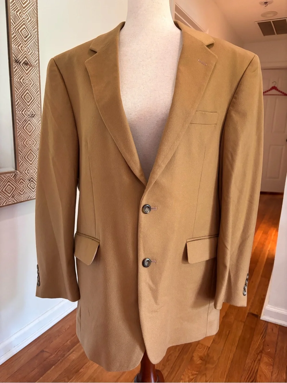 Jos. A. Bank 100% Cashmere Sport Coat Blazer Camel Tan 42R 2 Button